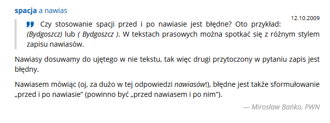 błędy interpunkcyjne
